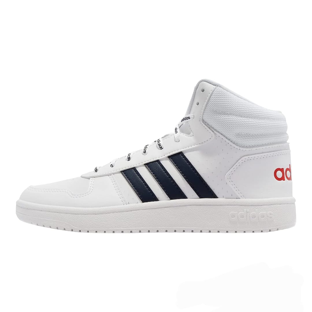 Tenis Adidas Hoops 2.0 Mid Blanco Hombre Fy8616