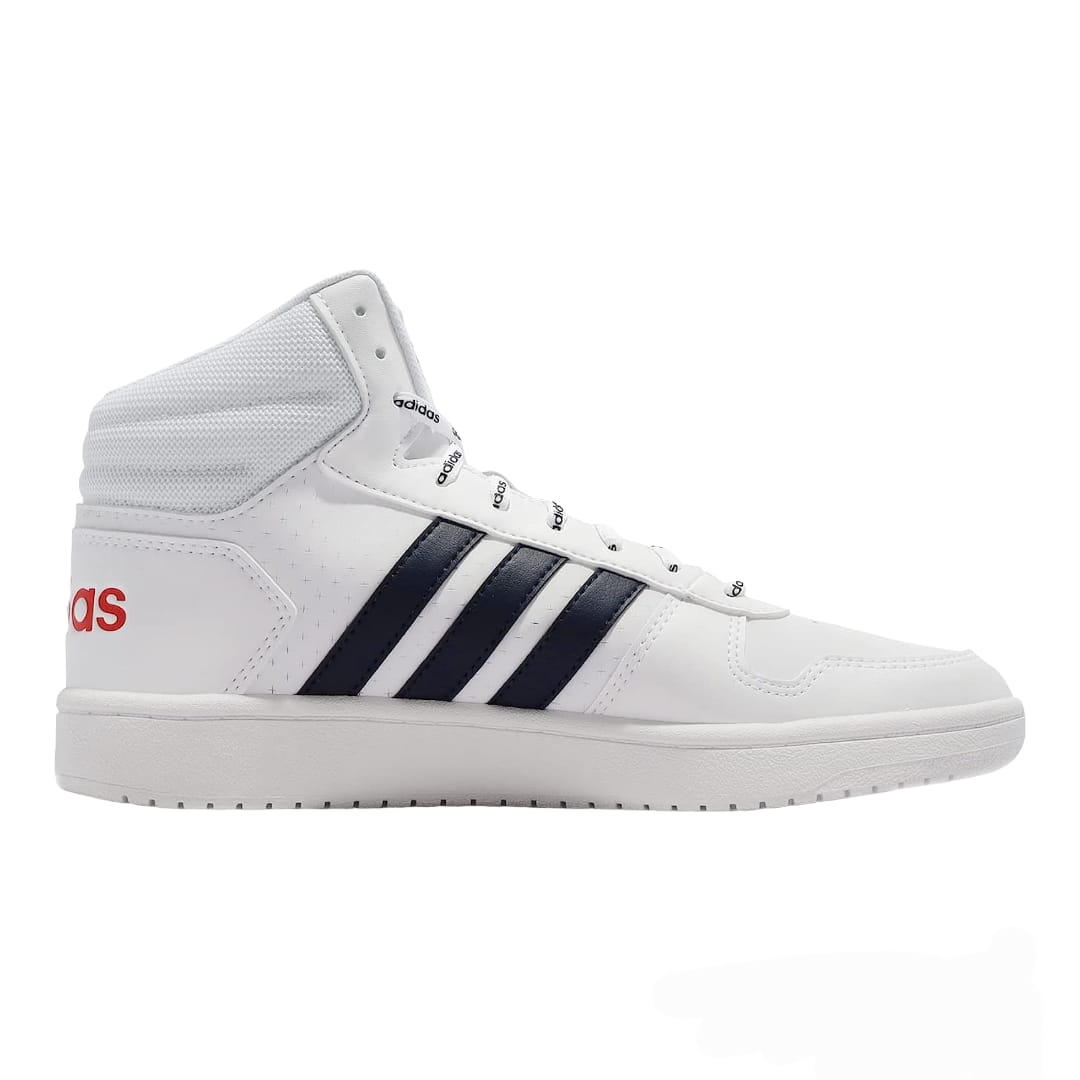 Tenis Adidas Hoops 2.0 Mid Blanco Hombre Fy8616