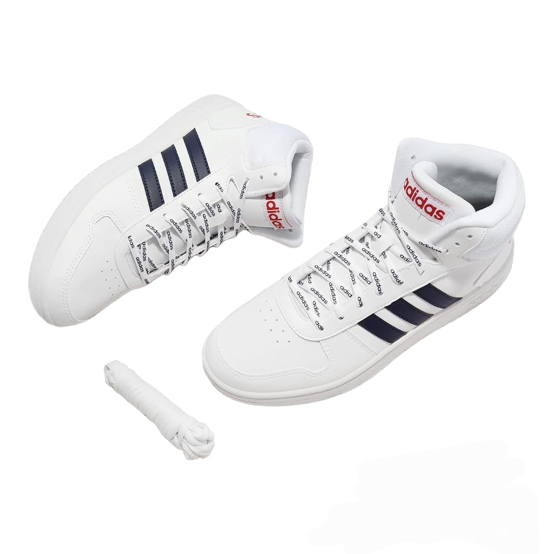 Tenis Adidas Hoops 2.0 Mid Blanco Hombre Fy8616