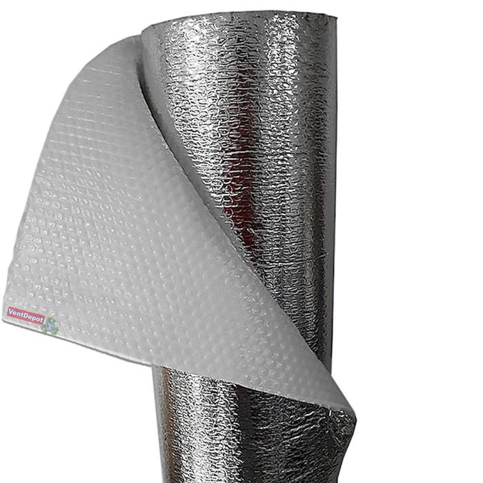 Aislante Térmico Para Tuberías, MXBLD-005-2, 1.22x20m, 10mm, -51 a 82C, Metalizado 0.1mm, Micro Celdas 10mm, Metalizado 0.1mm, Burbuja 2 x 3/16 ó 2x4.7mm, Polietileno 0.1mm., BubbleDouble