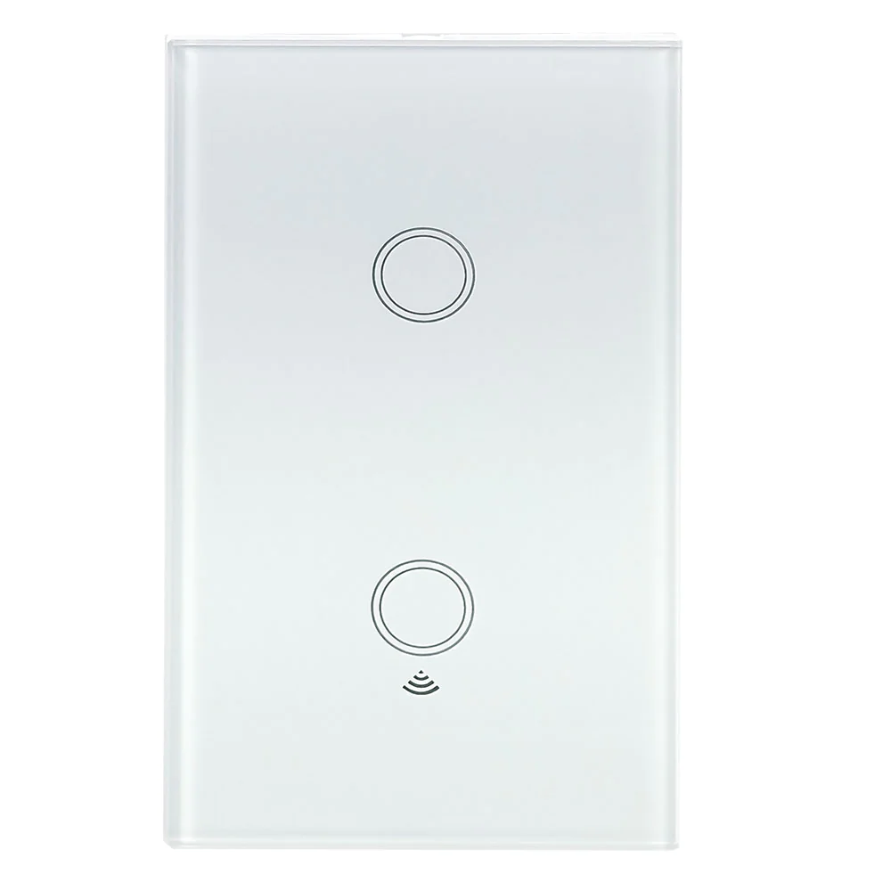 Interruptor Apagador Inteligente Wifi con 2 Botones de Contacto Double Touch en Elegante Cristal Templado Compatible con Asistentes Alexa y Google / Master / IOT-WLSWITCH2