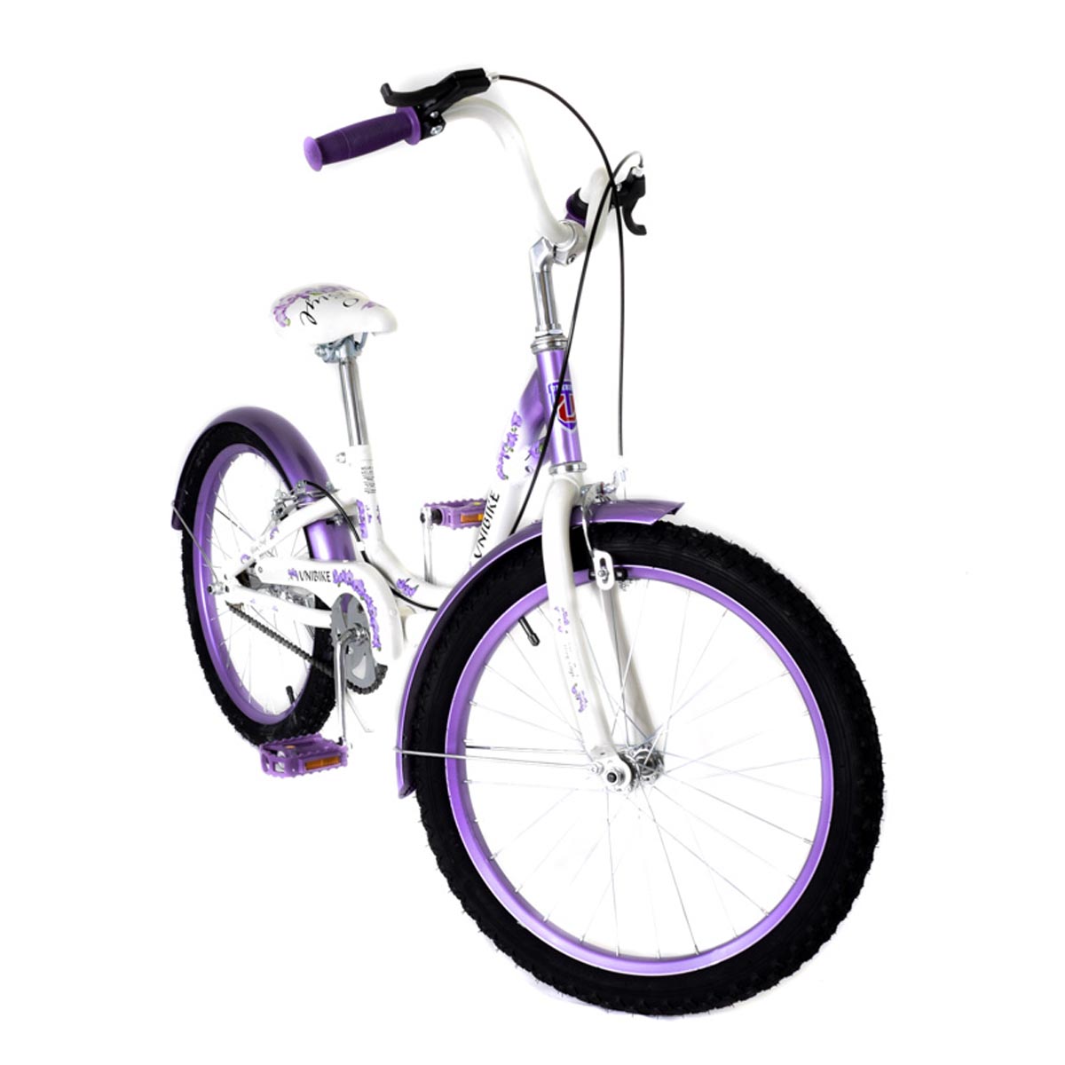 Bicicleta Unibike R20 Babytek Blanco Lila Llanta de Aire