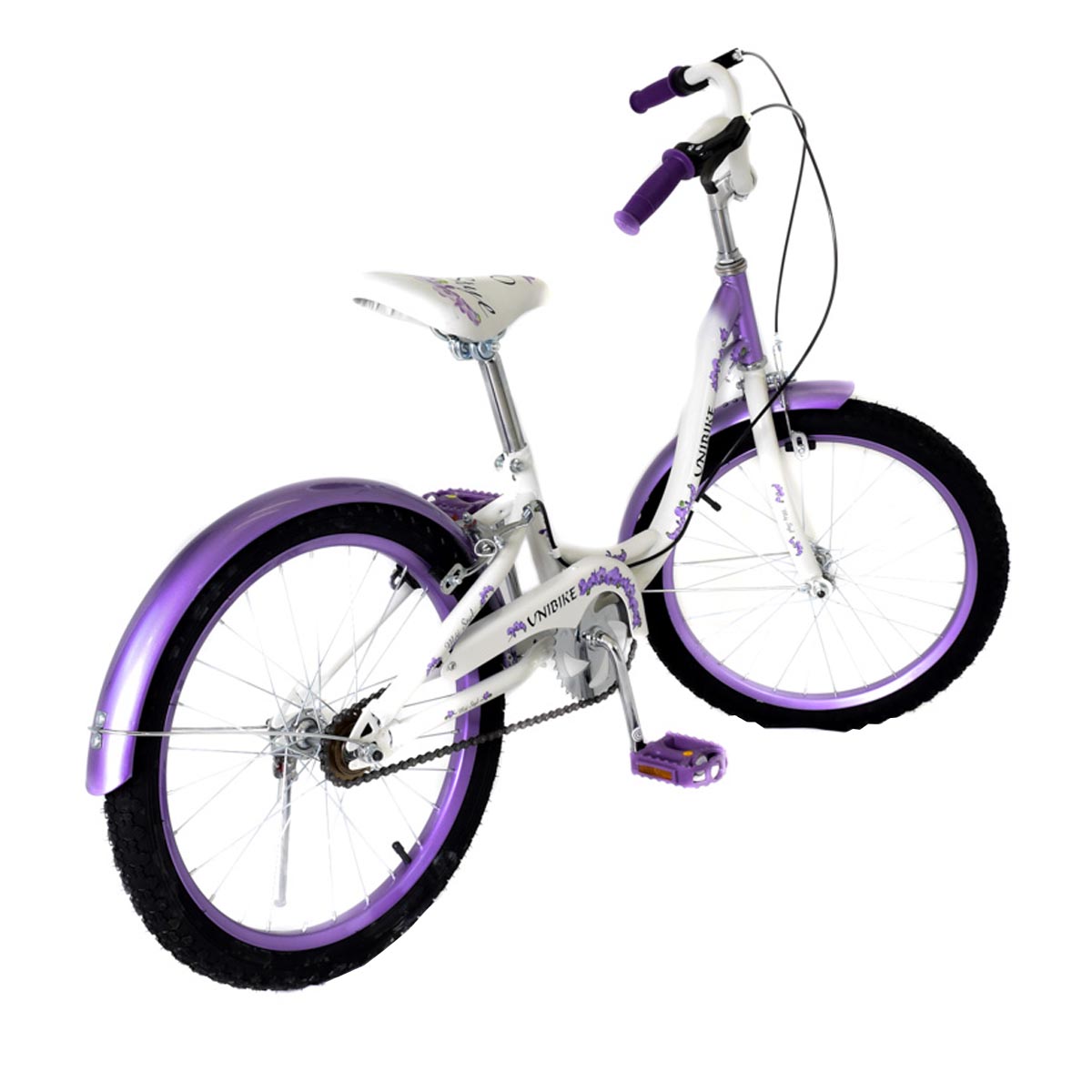 Bicicleta Unibike R20 Babytek Blanco Lila Llanta de Aire