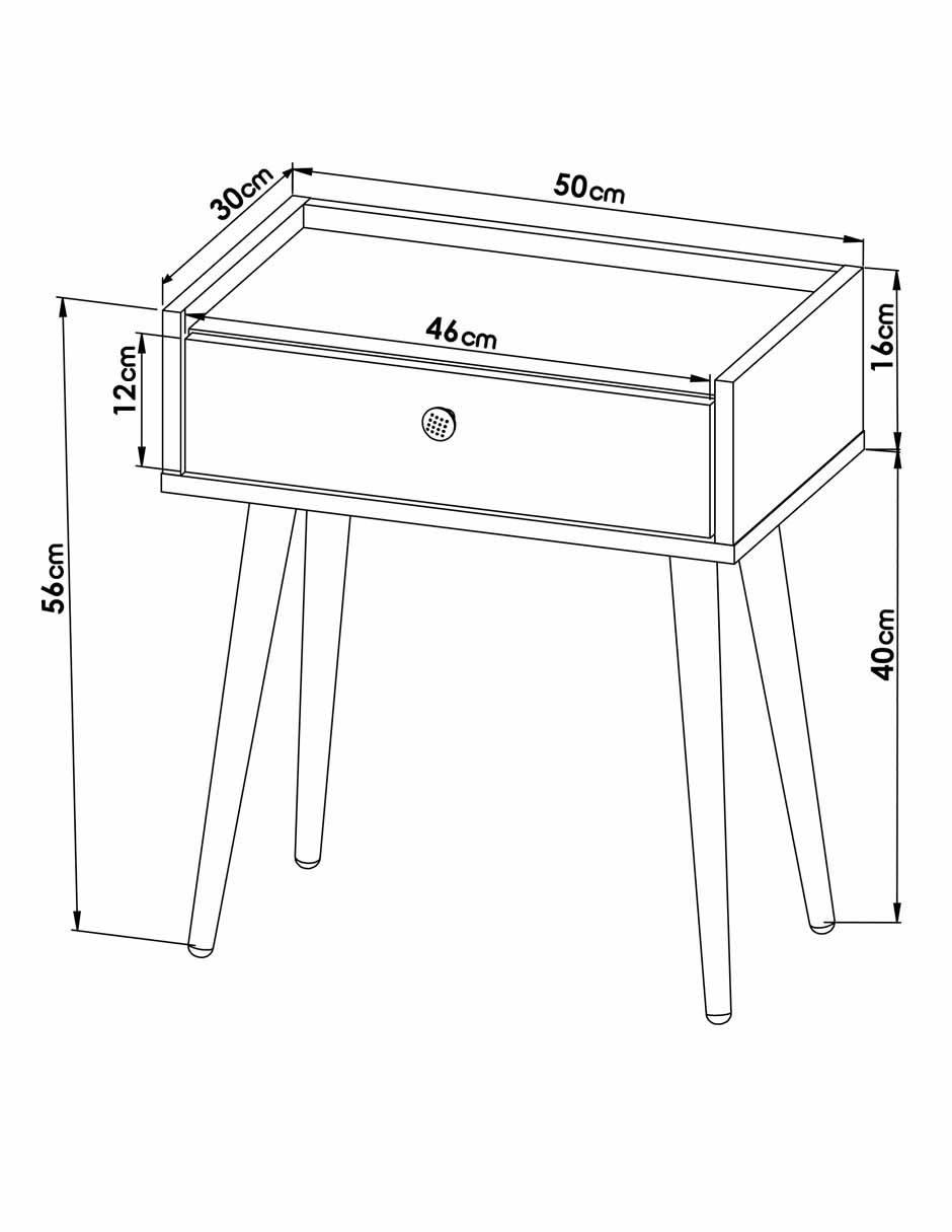 Juego de Buros Marsella o mesas de noche Hogare, Minimalistas, Fácil armado, Fabricado en melamina texturizada color Negro