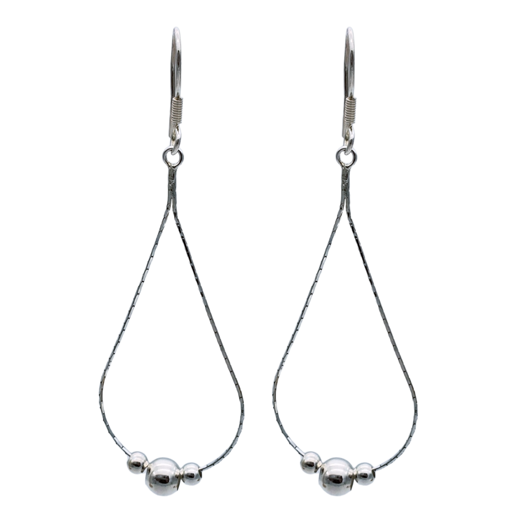 Aretes largos colgantes en plata ley 925 cadena gota