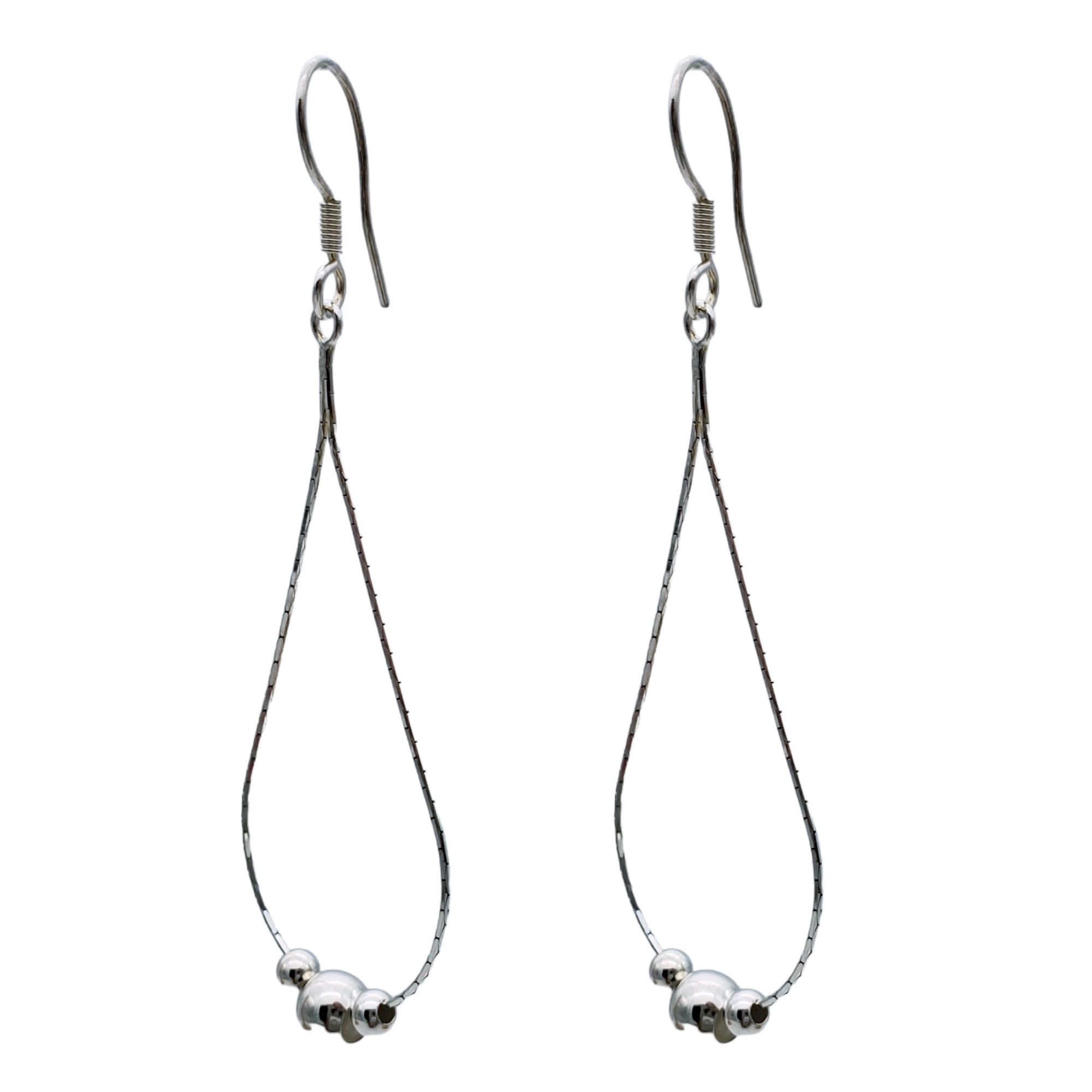 Aretes largos colgantes en plata ley 925 cadena gota
