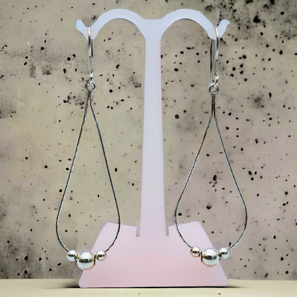 Aretes largos colgantes en plata ley 925 cadena gota