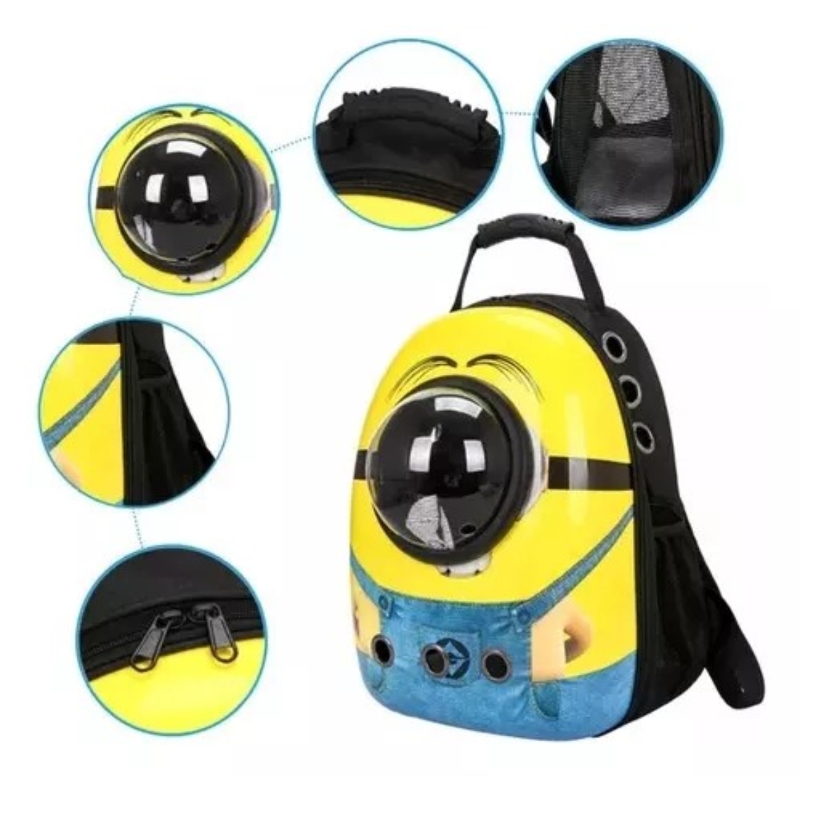 Mochila Para Mascotas Gato Transpirable Cápsula Espacial