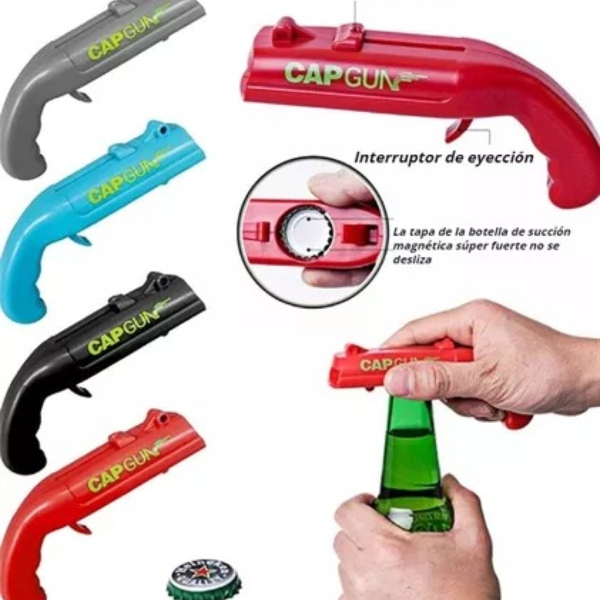 Destapador De Botellas 2 Piezas; Lanzador De Tapas Y Fichas