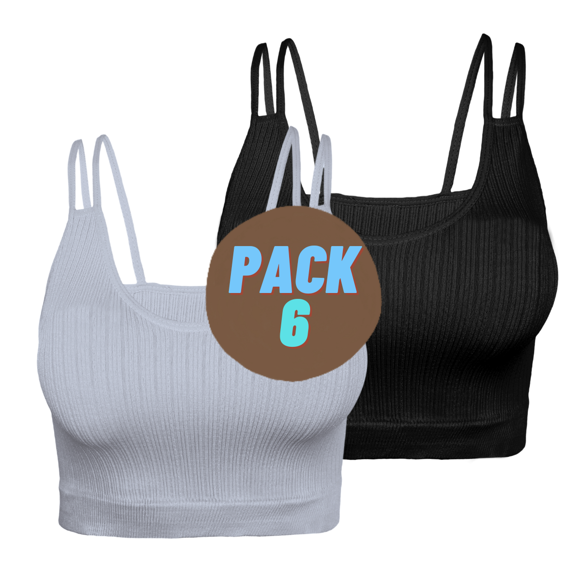 Pack 2 Crop Top Dama Blusa Gym Bralette Ombliguera Mujer Fit