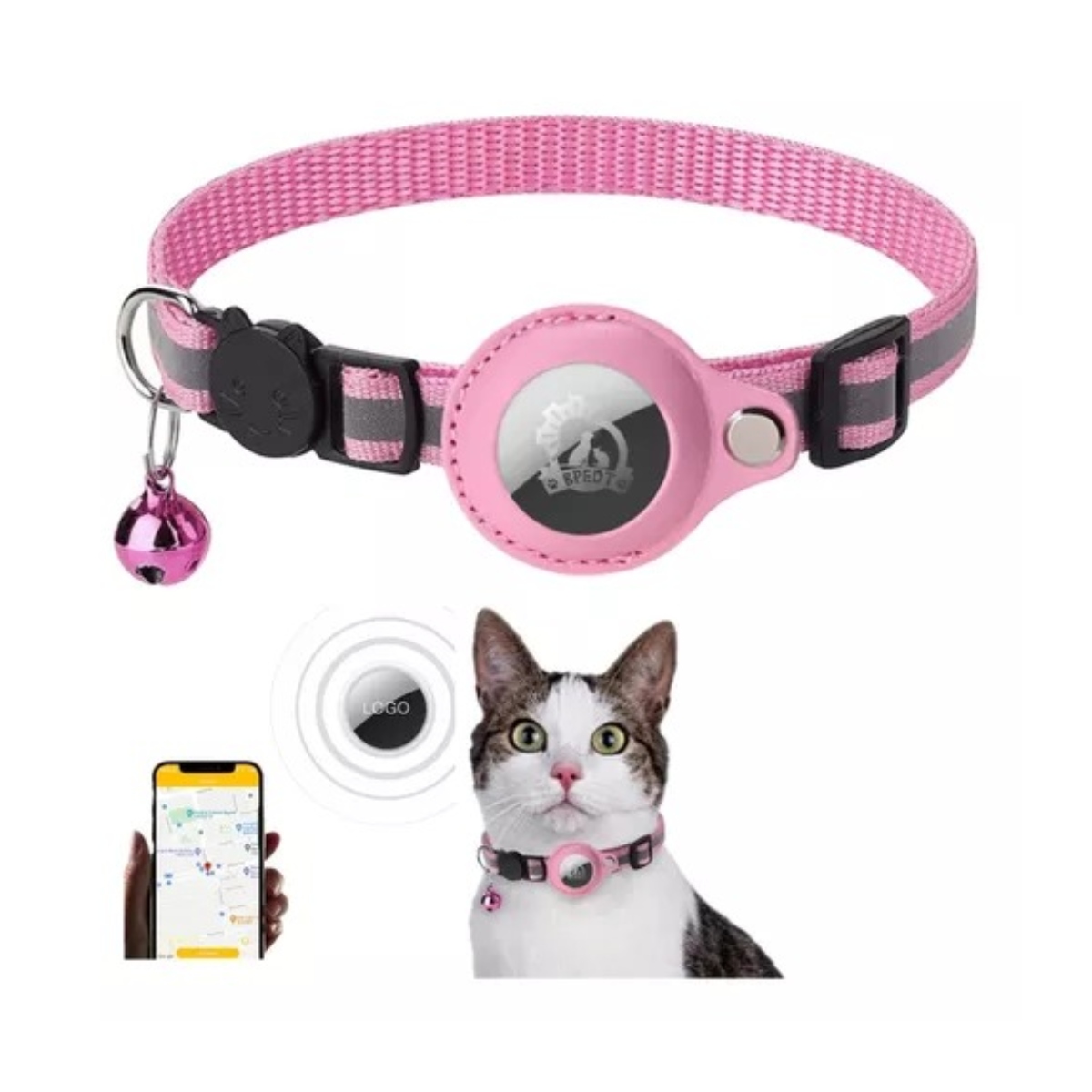 Kit De Rastreador Con Collar Para Gato Y Perro 