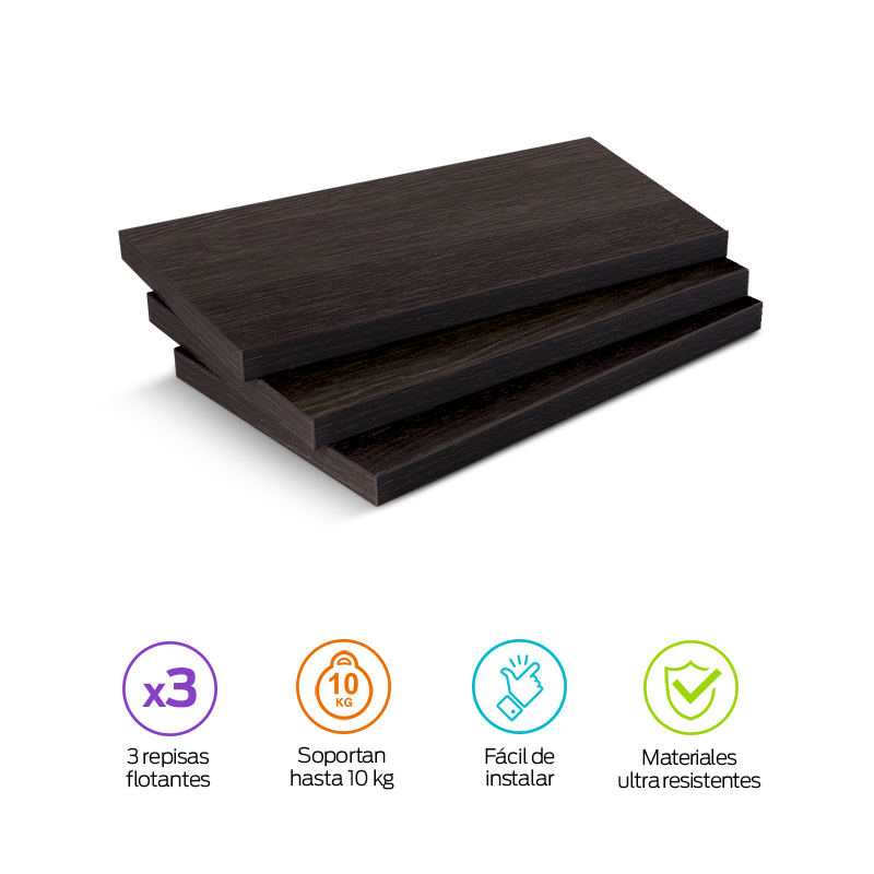 Repisas Flotantes de Madera 3 Piezas de 30x15 cm
