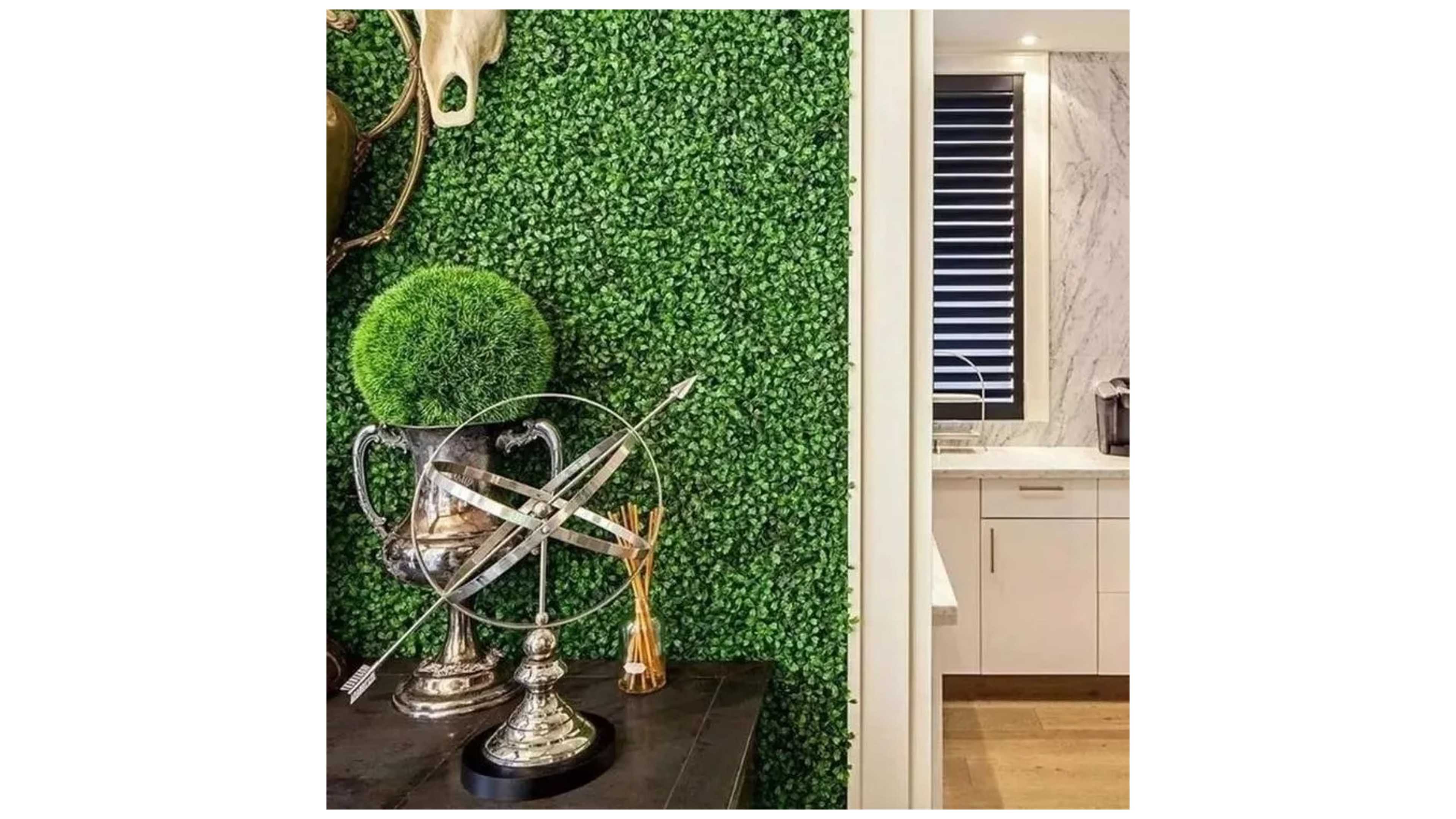 20pzs Follaje Artificial Sintetico Para Muro Verde 60x40cm!! 