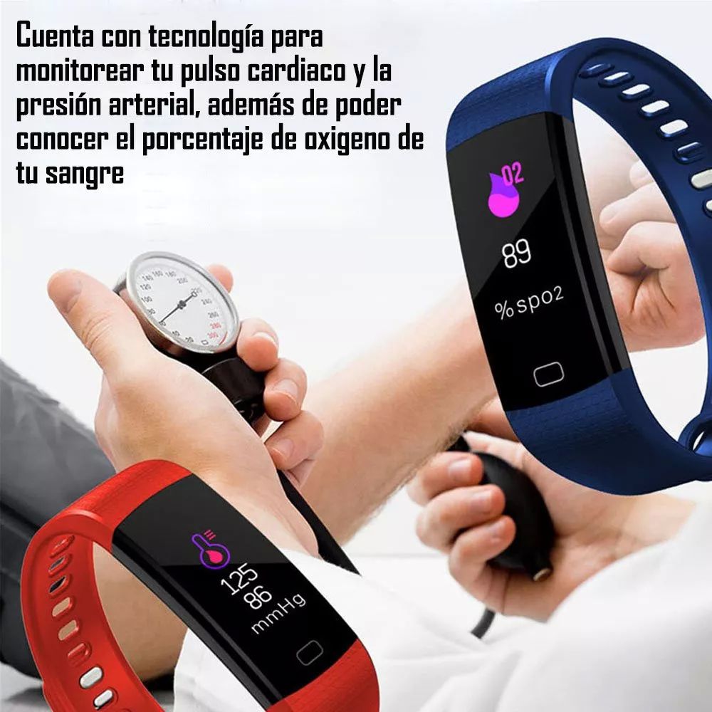 Smart Watch Band Y5 Inteligente Bluetooth Fitness Ip67 Android Smartband Rojo.