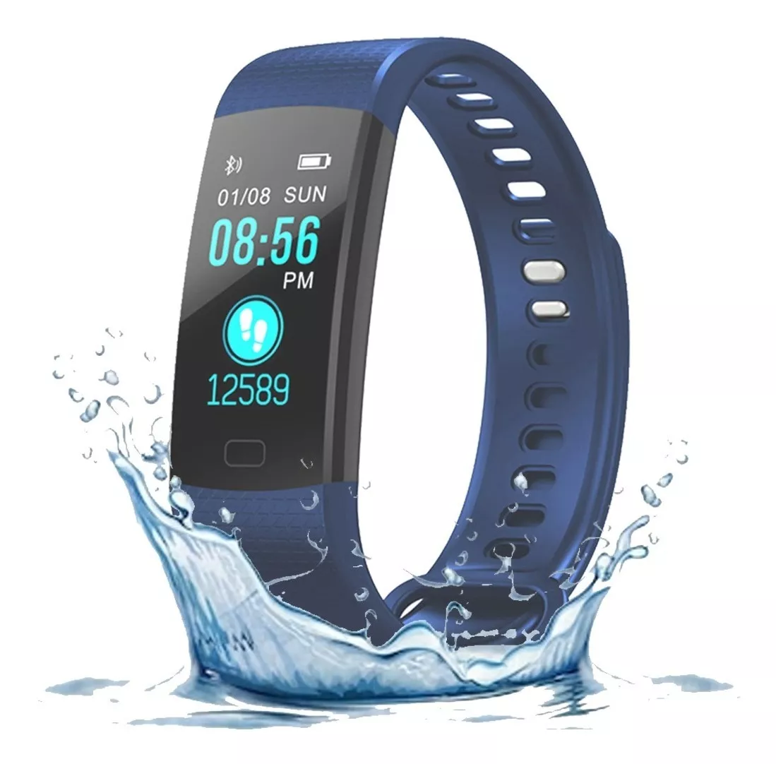 Smart Watch Band Y5 Inteligente Bluetooth Fitness Ip67 Android Smartband Azul