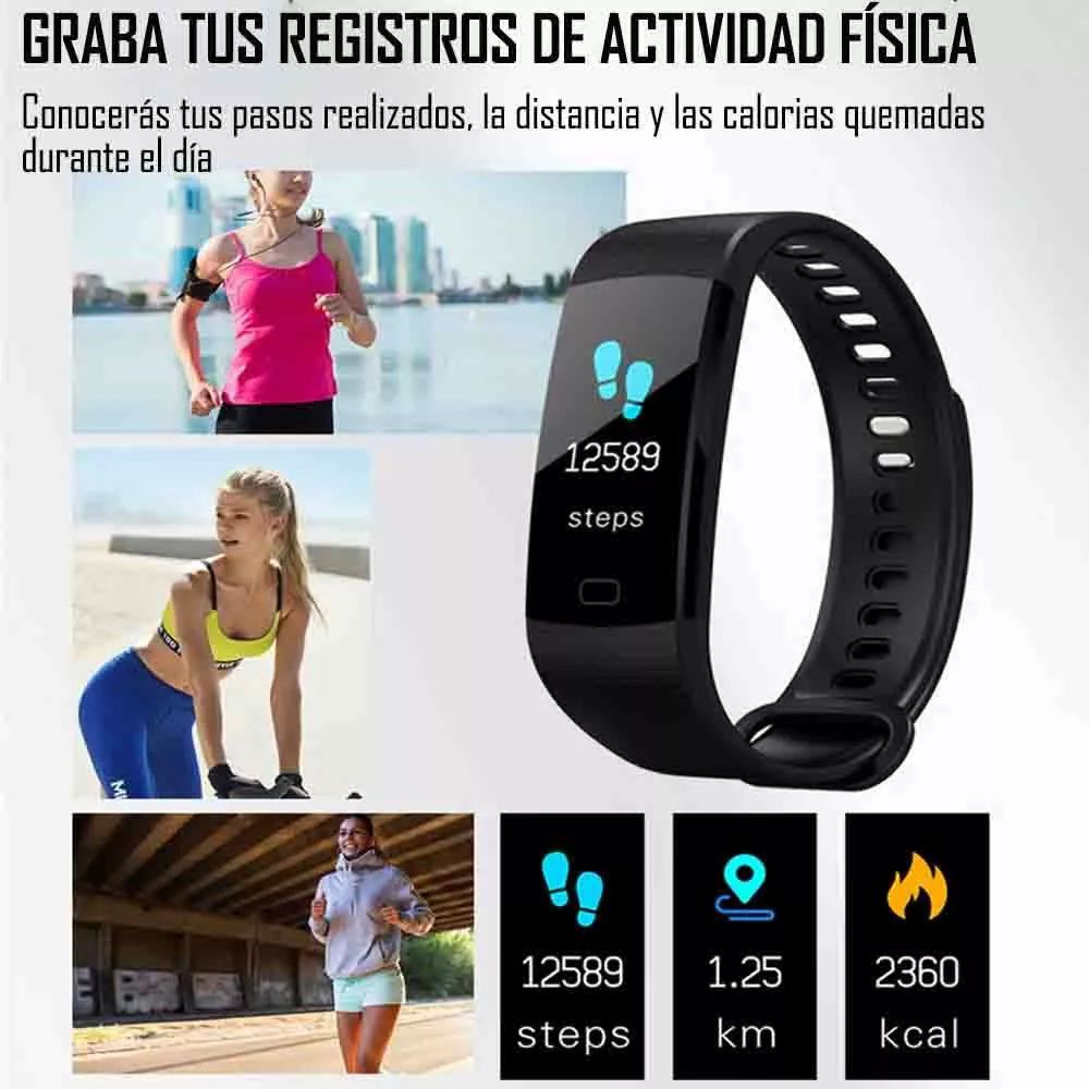 Smart Watch Band Y5 Inteligente Bluetooth Fitness Ip67 Android Smartband Azul