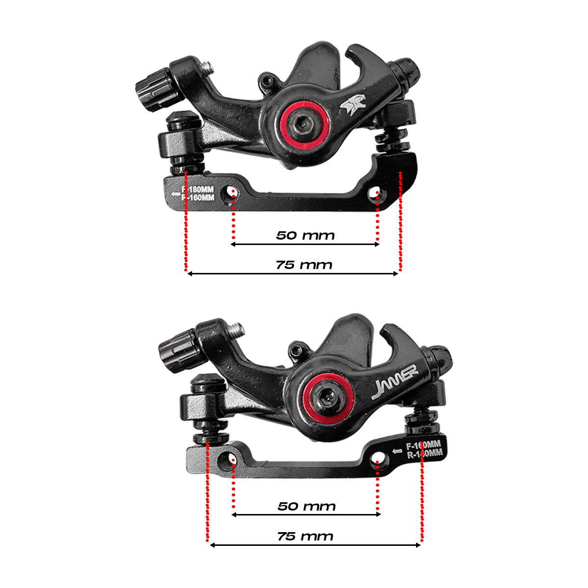 Freno de Disco Mecánico Rotores y Calipers Bicicleta Acero D160/t160