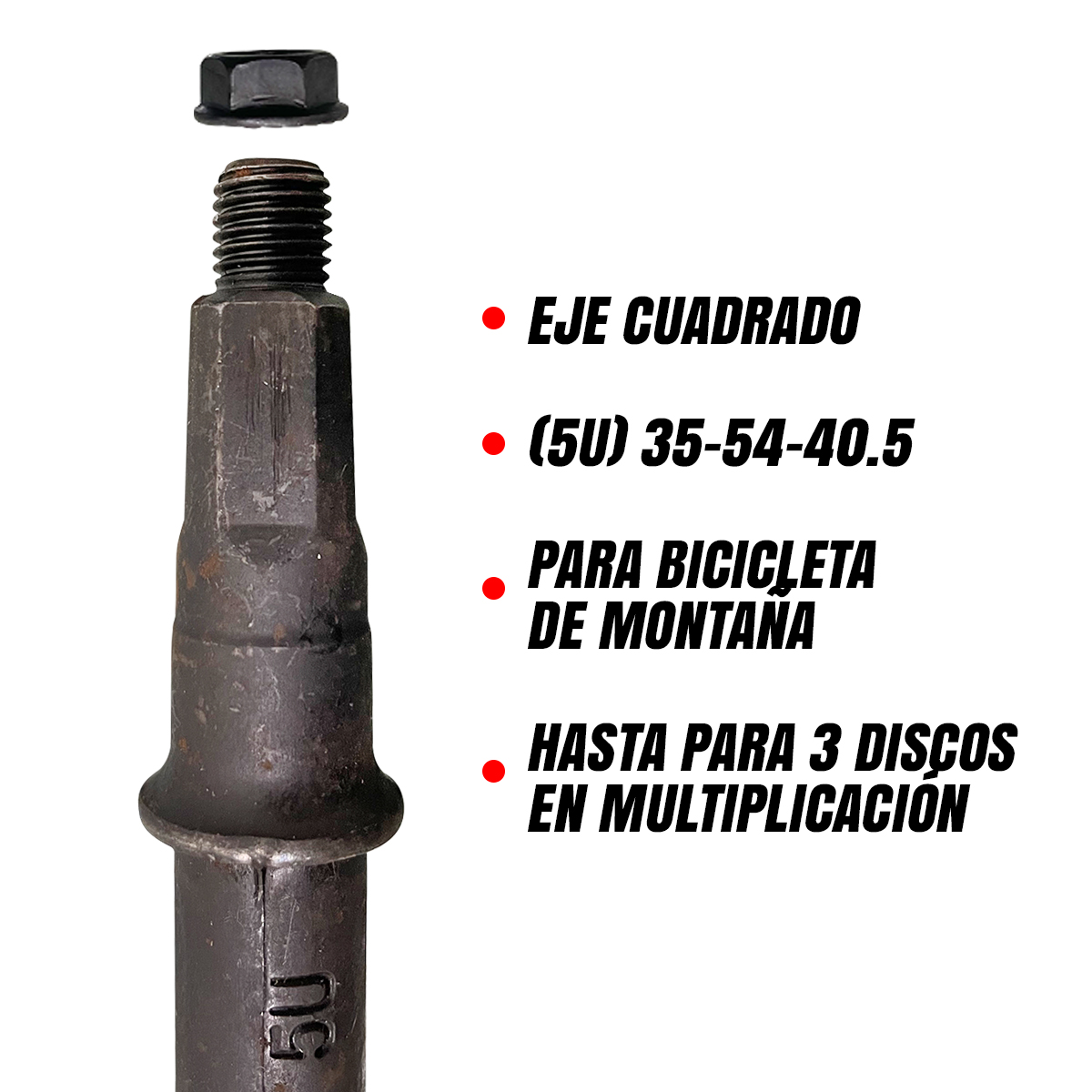 Eje De Centro Cuadrado Para Bicicleta (5u) 35-54-40.5