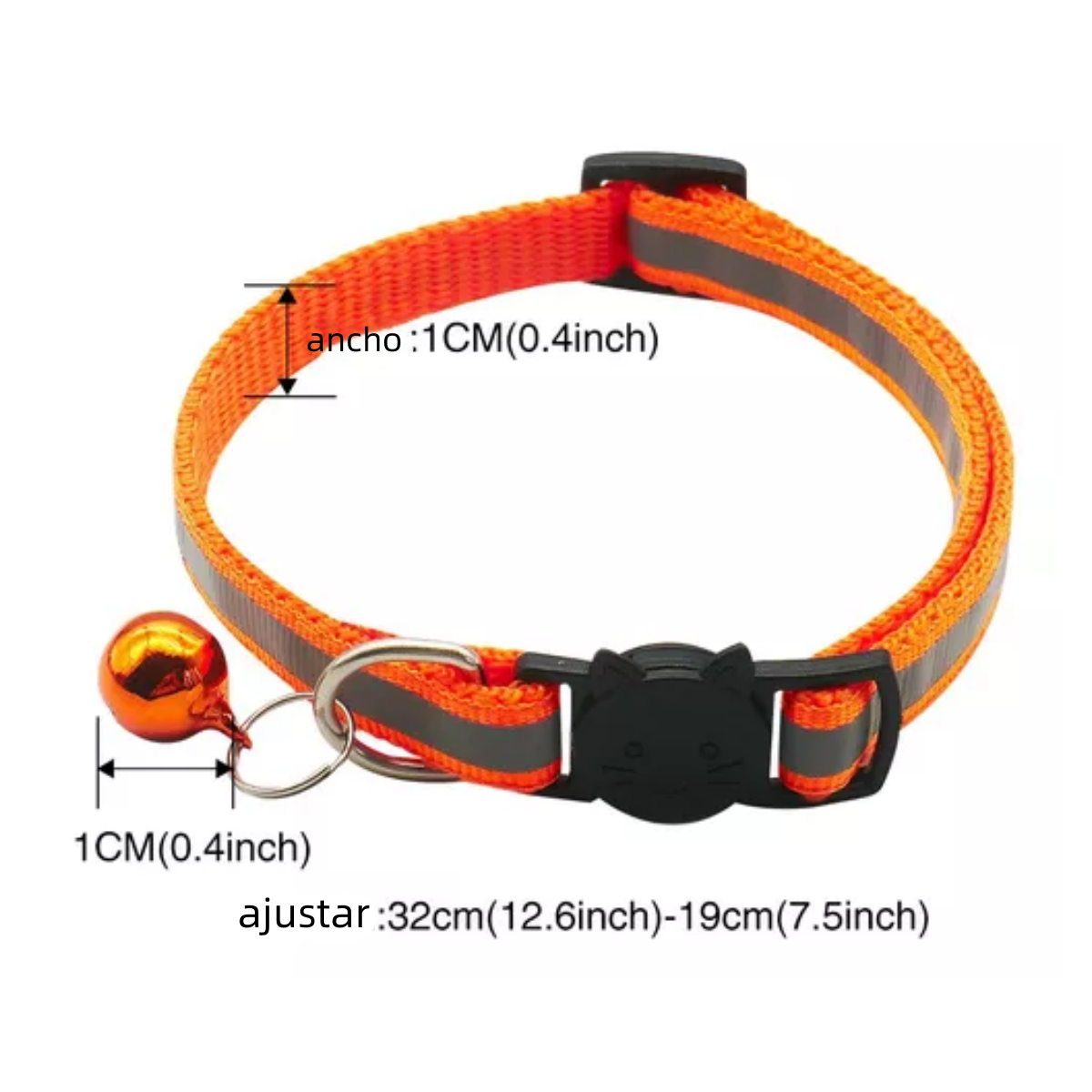 Collares Para Mascotas Ajustables Con Campana Y Reflexivo