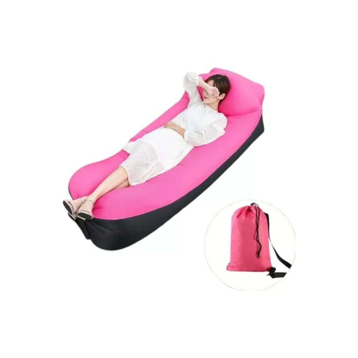 Sofa Inflable Puff Forma De Burrito Varios Colores