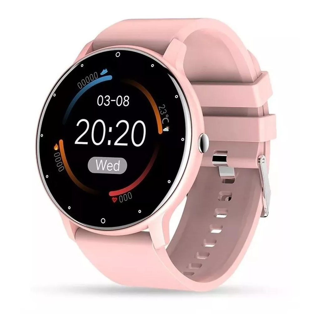 Reloj Inteligente Bluetooth Smartwatch Zl02 Impermeable Rosa