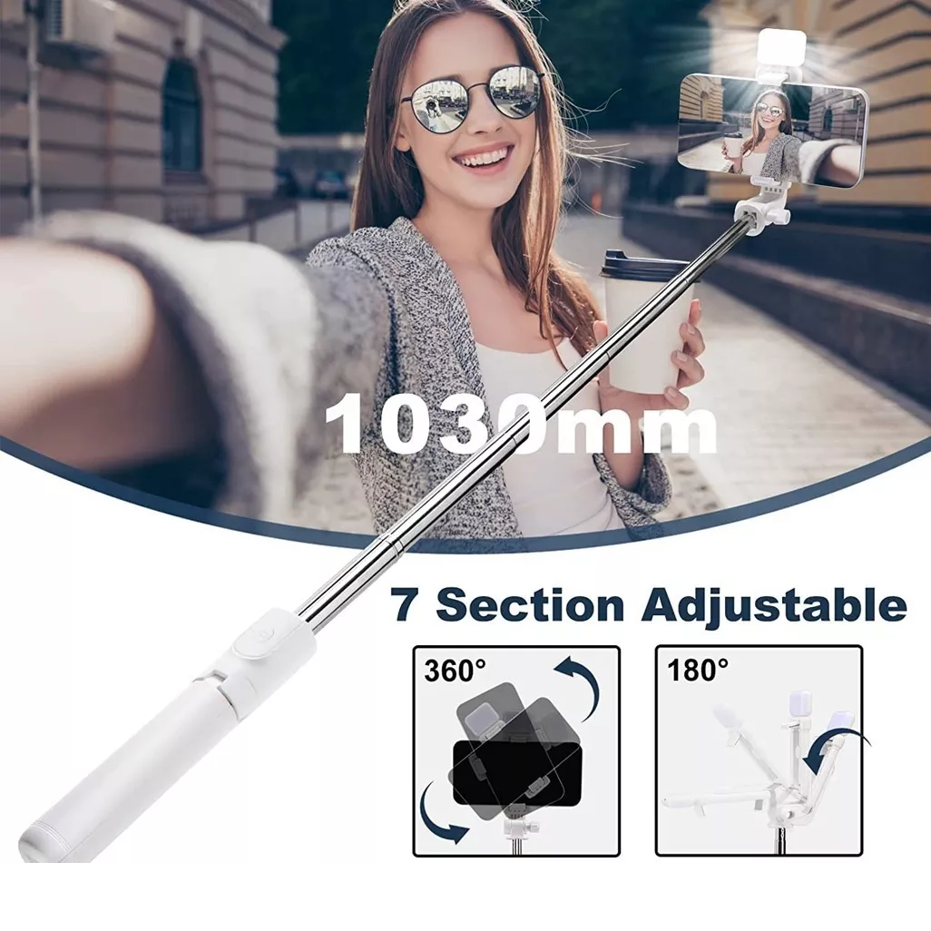 Palo Selfie Trípode Bluetooth Selfie Stick Control Remoto Negro