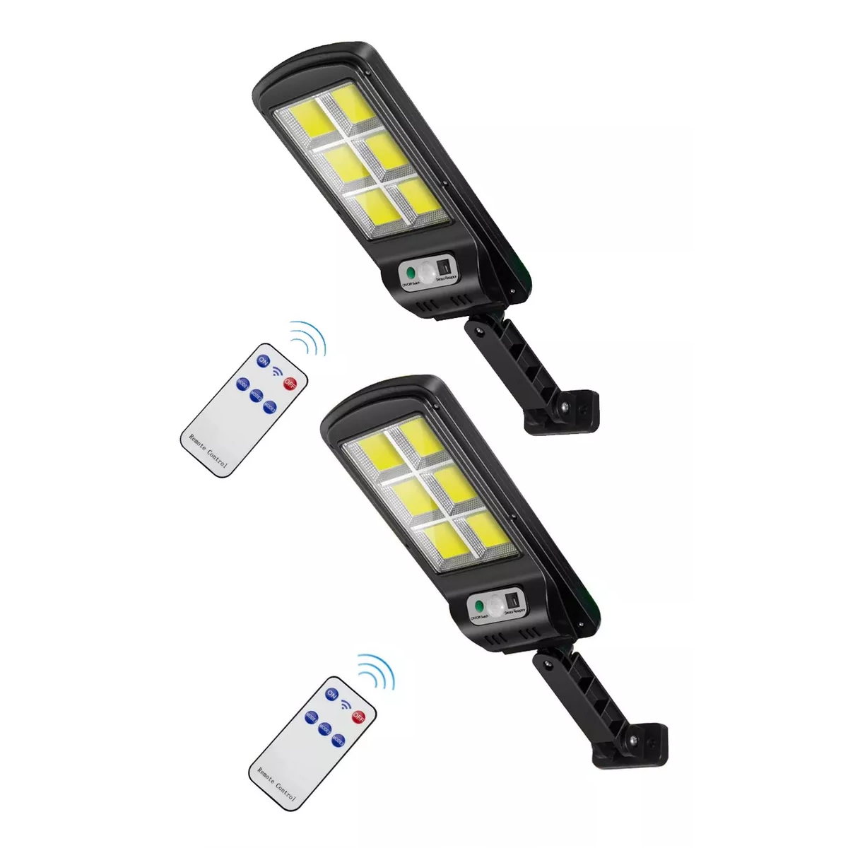 2 Lámparas Solar Led Pared Exterior Sensor 3 Modos con Control remoto