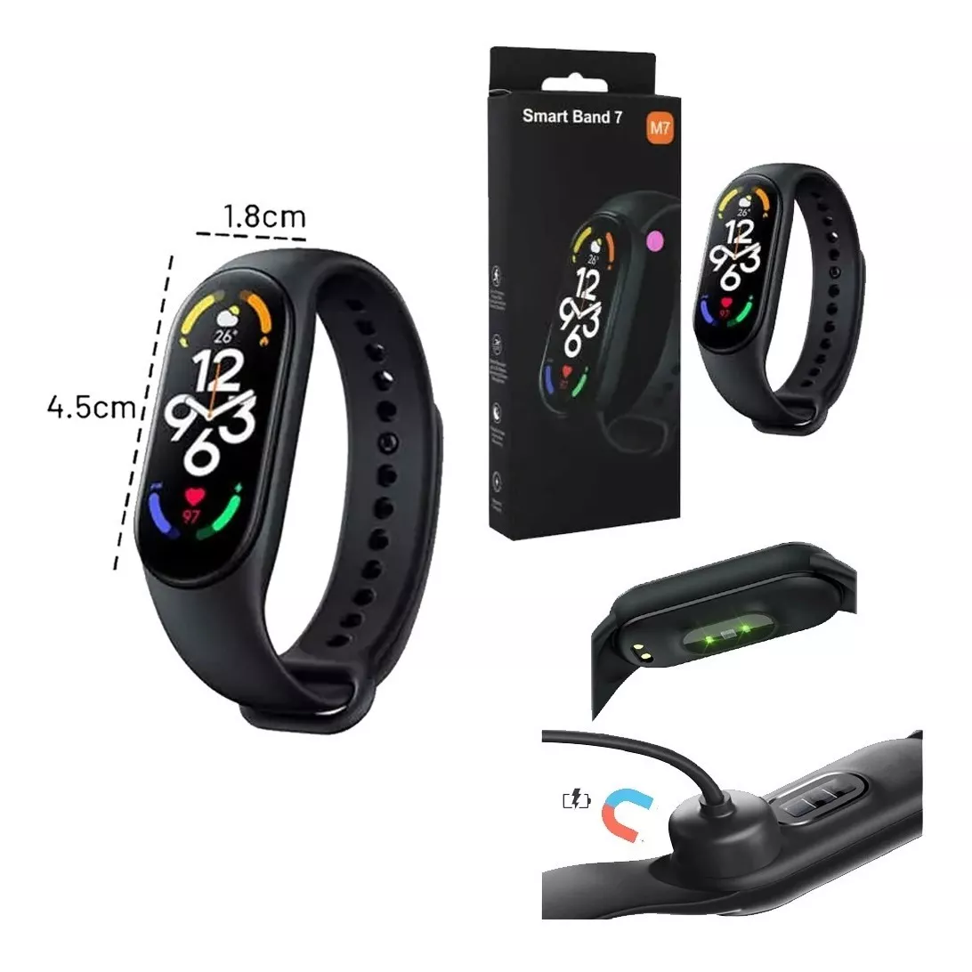 Reloj Pulsera Inteligente M7 Smart Band Bluetooth Deportivo Azul