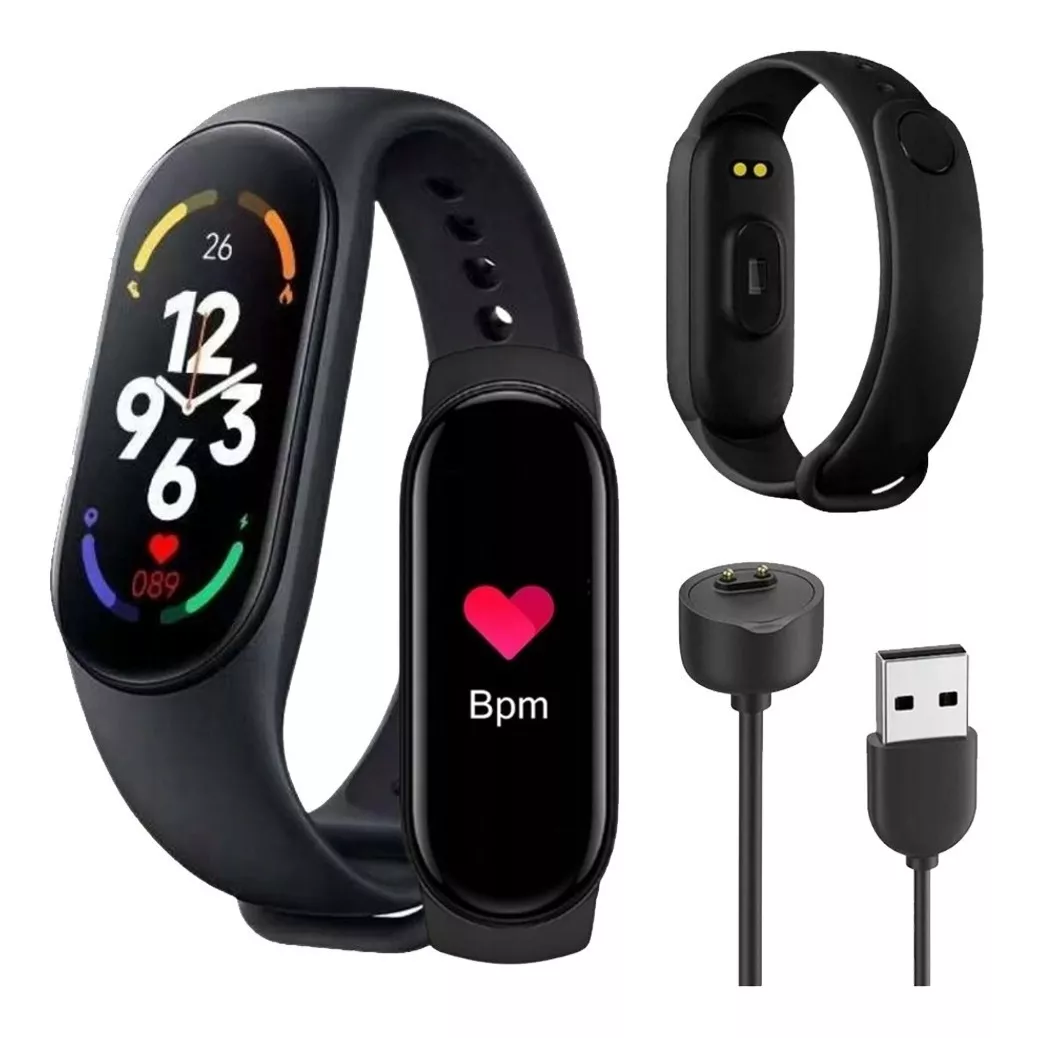 Reloj Pulsera Inteligente M7 Smart Band Bluetooth Deportivo Azul