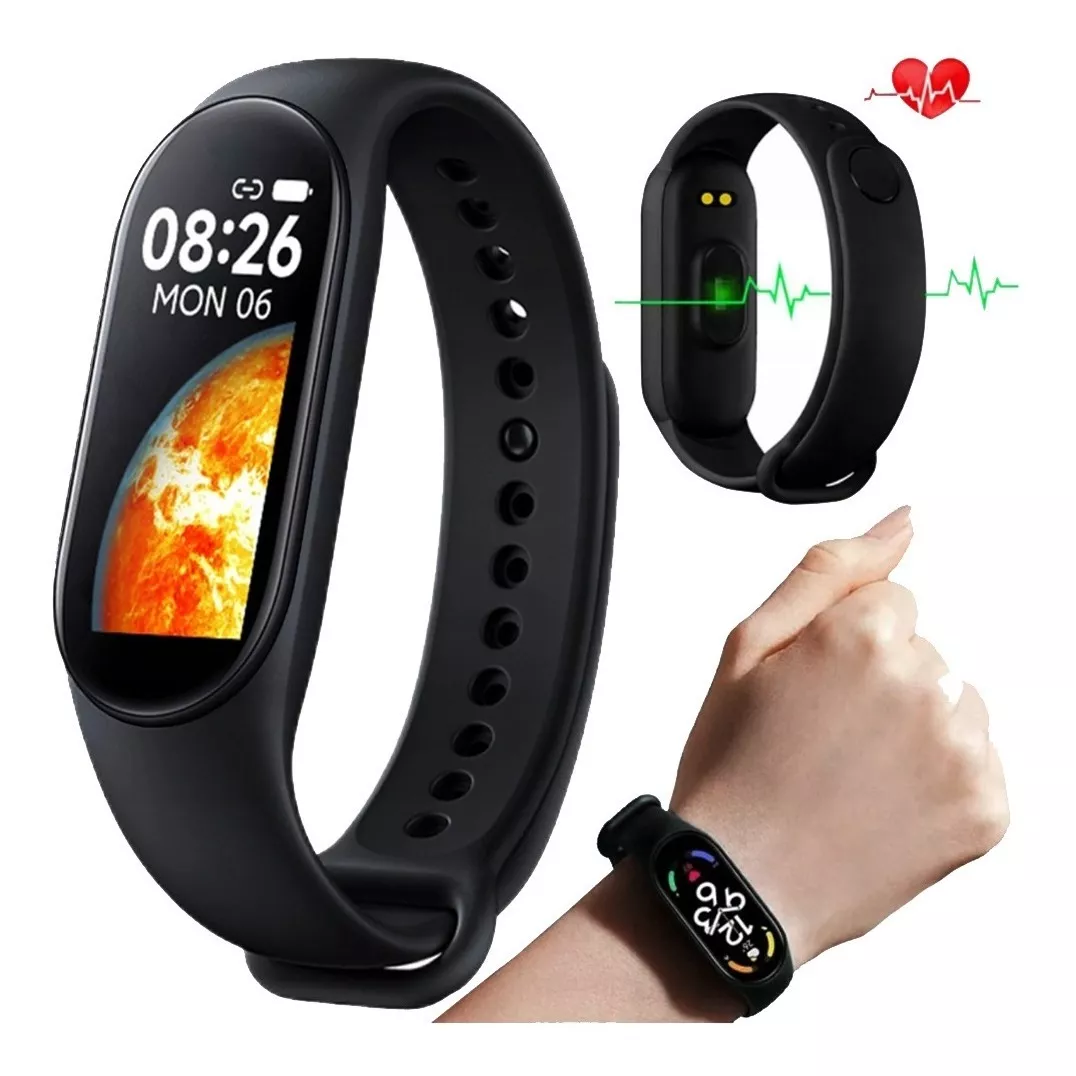 Reloj Pulsera Inteligente M7 Smart Band Bluetooth Deportivo Azul