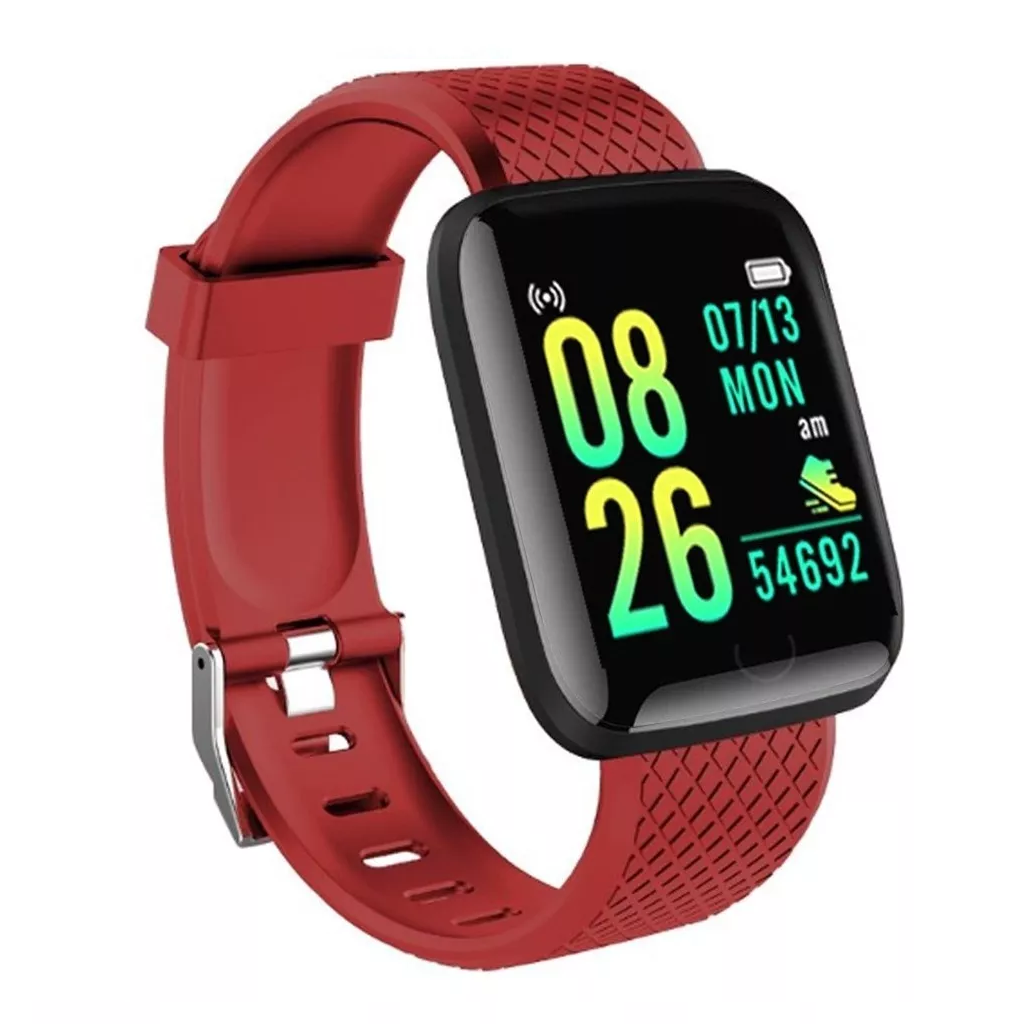 Smartwatch 116 Reloj Inteligente Deportivo Notificaciones USB Rojo