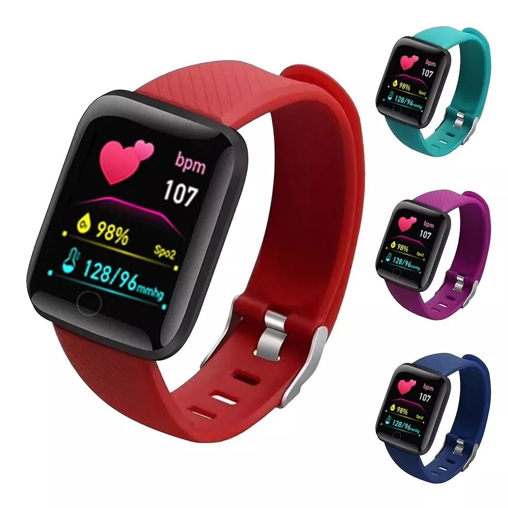 Smartwatch 116 Reloj Inteligente Deportivo Notificaciones USB Rojo