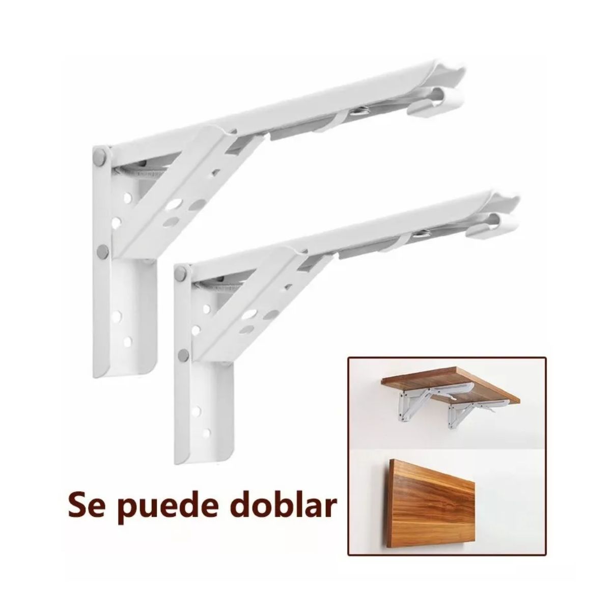 Soporte Ménsula Brazo P/Repisa Abatible Plegable Blanco