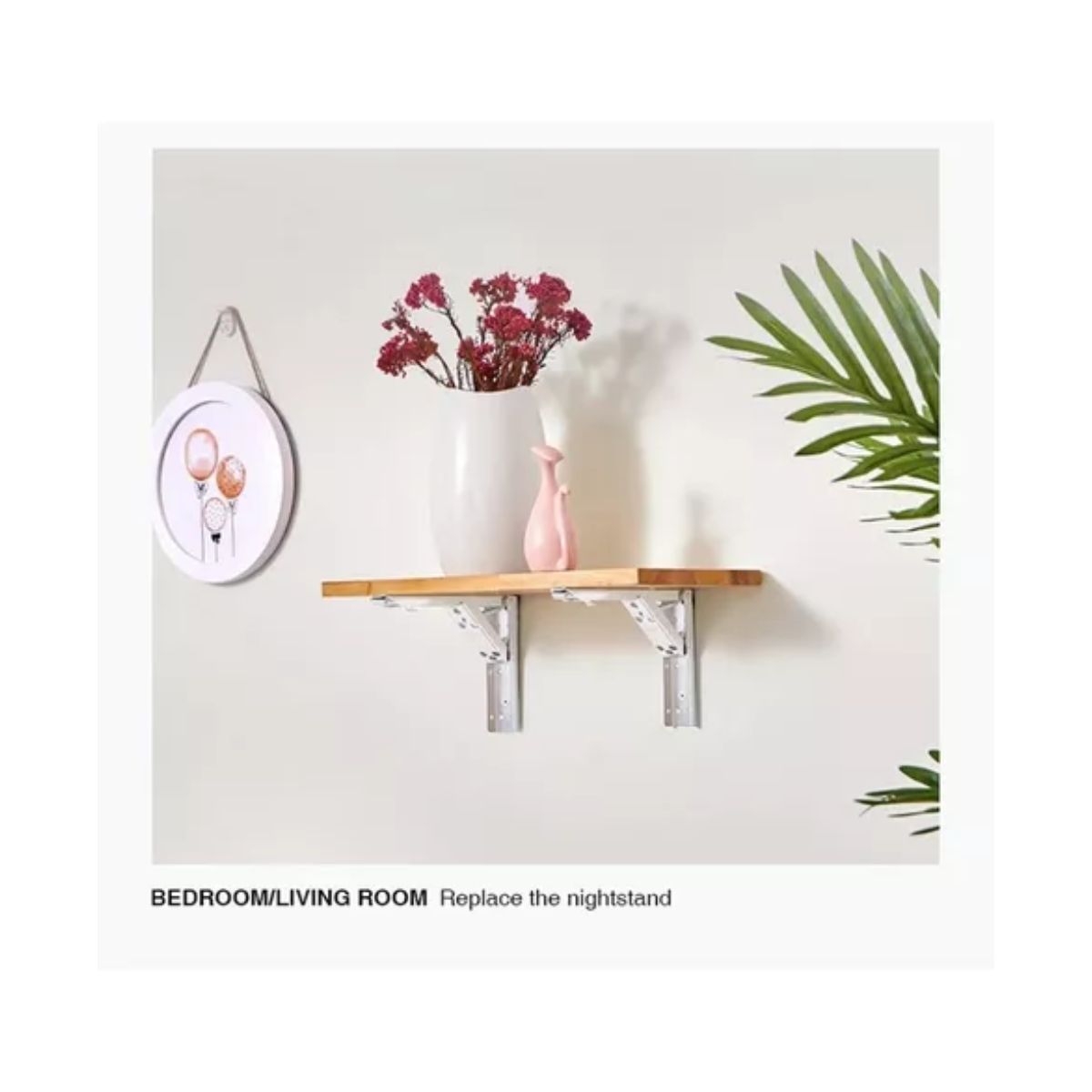 Soporte Ménsula Brazo P/Repisa Abatible Plegable blanco