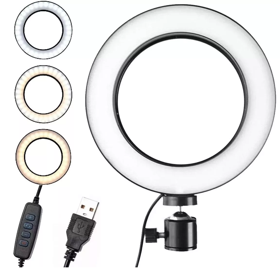  PEHESHE - Aro de luz LED de 10 pulgadas para selfies, con  soporte de trípode de 63 pulgadas, con soporte de teléfono. Luz circular  regulable para transmisión en directo, para 