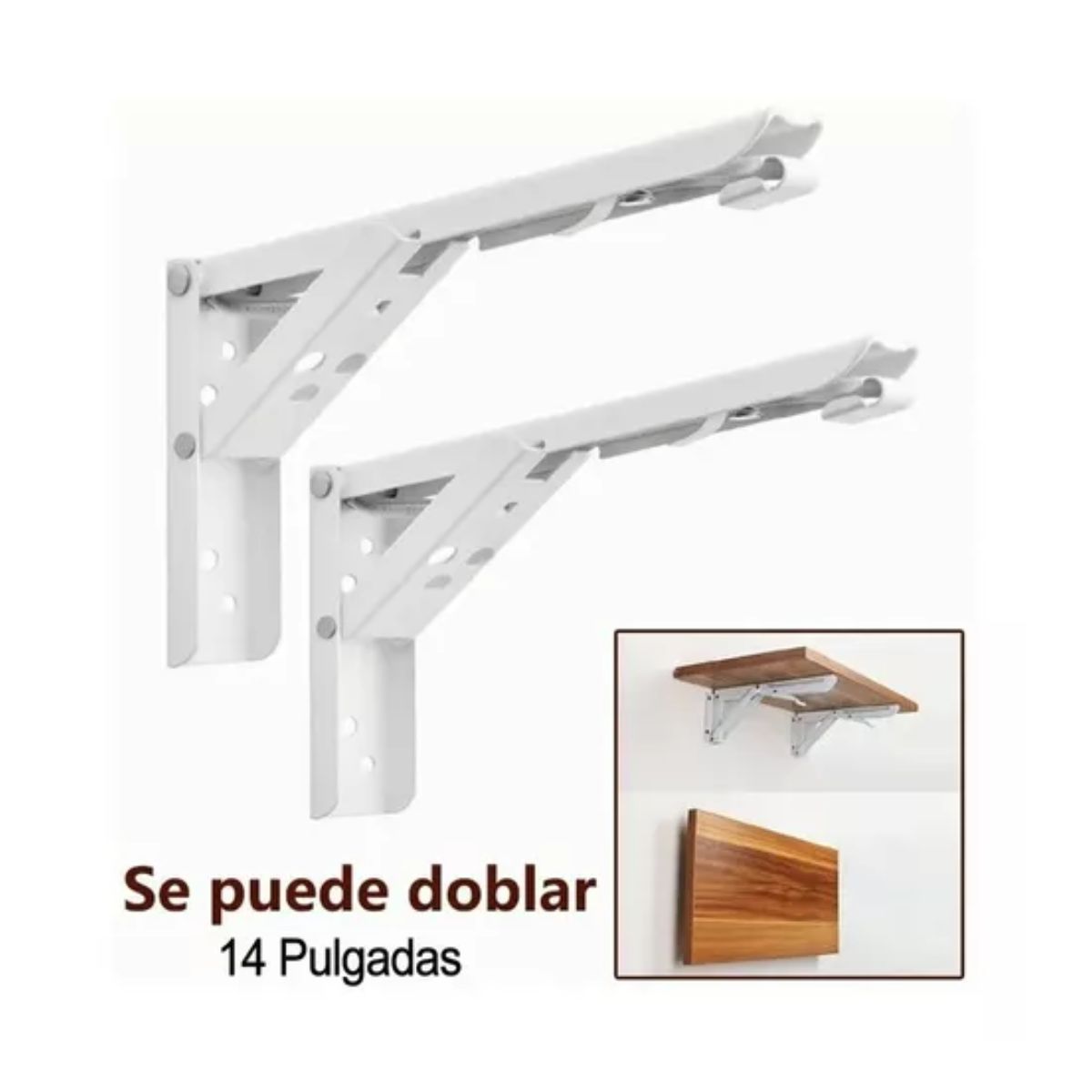 Soporte Ménsula Brazo P/Repisa Abatible Plegable blanco