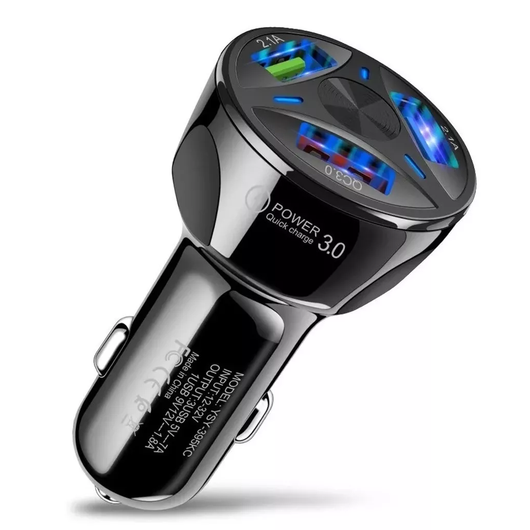 Cargador Para Auto De 3 Usb Carga Rápida Inteligente Qc 3.0