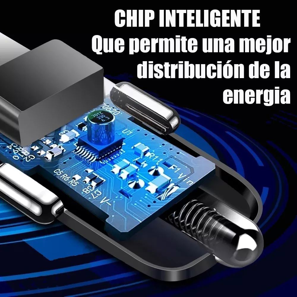 Cargador Para Auto De 3 Usb Carga Rápida Inteligente Qc 3.0