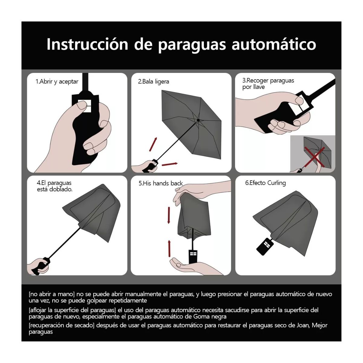 Paraguas Sombrilla Anti-ultravioleta Con Botón Automático Negro