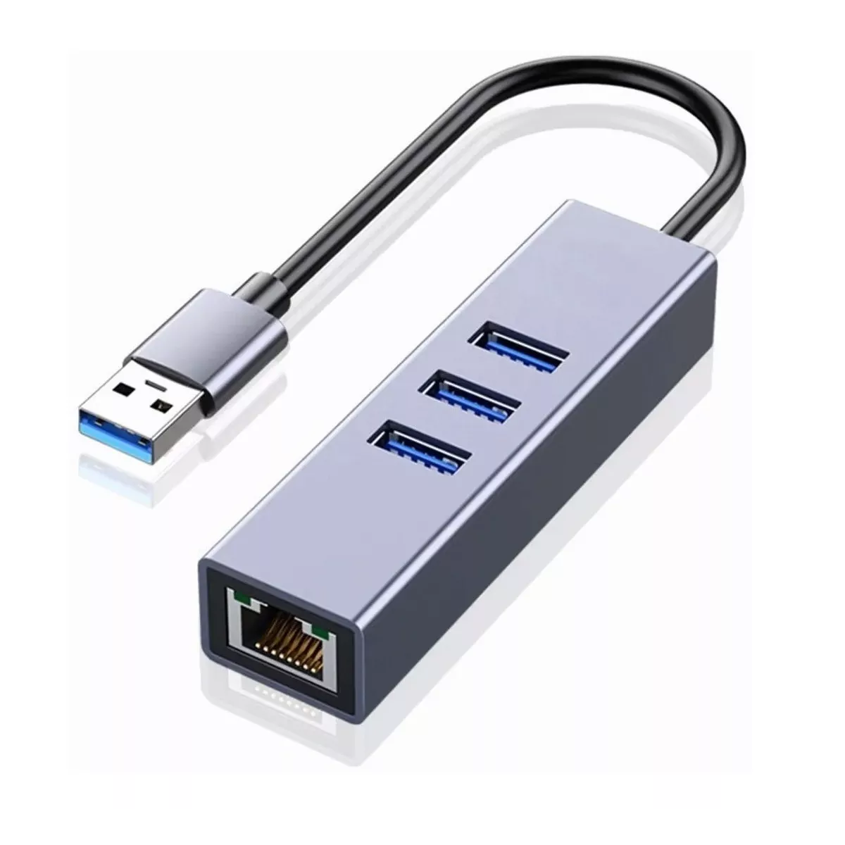 Adaptador Usb C A Ethernet Rj45 Red Lan Con 3 Usb3.0