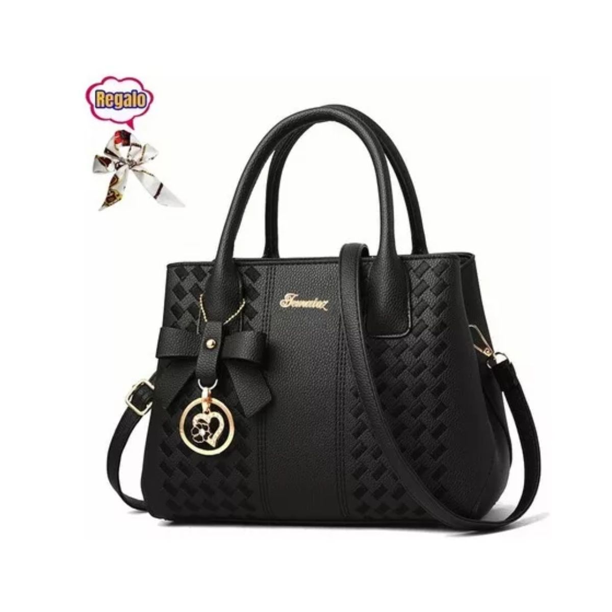 Bolso Mano Tote Bolsa Mochila Mujer Gran Capacidad Ligero Negro