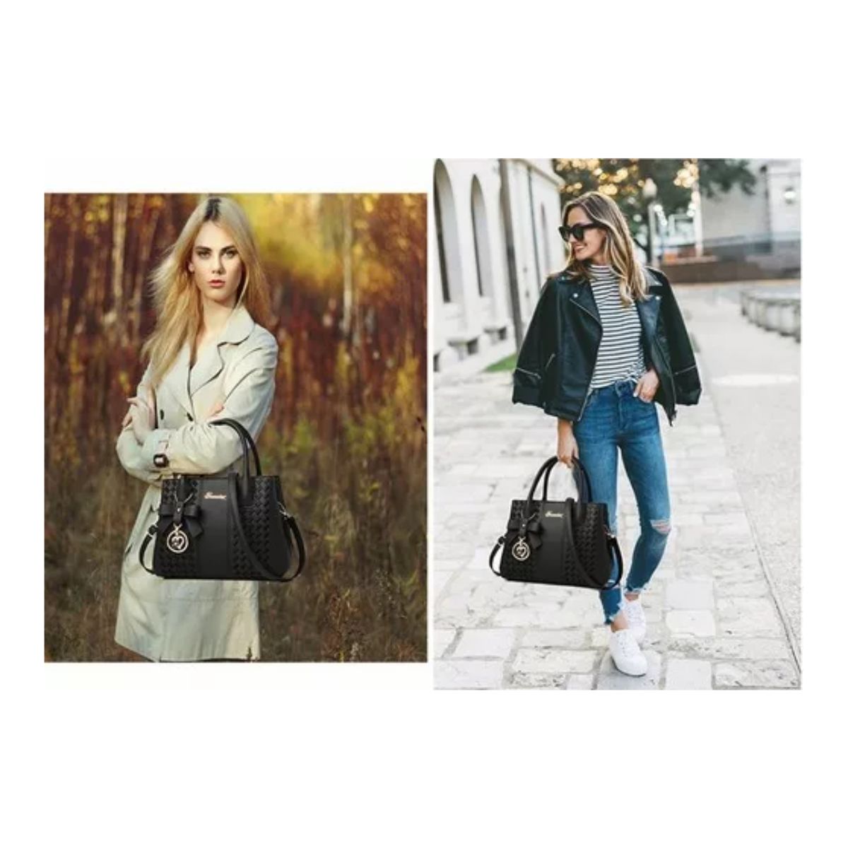 Bolso Mano Tote Bolsa Mochila Mujer Gran Capacidad Ligero Negro