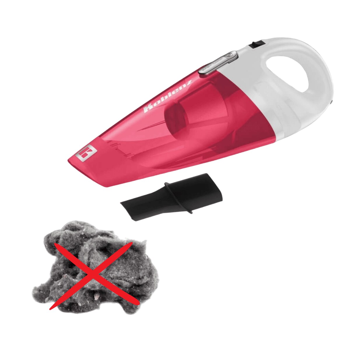 ASPIRADORA MANO 120V ACCESORIO ESQUINERO CON ADAPTADOR ROSA/BLANCO KOBLENZ