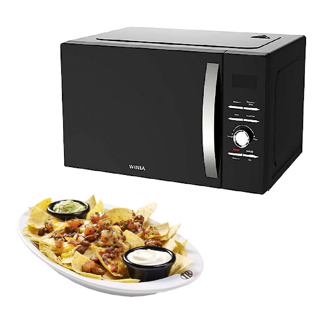 HORNO MICROONDAS 1.1P3 ABIERTO MANIJA NEGRO WINIA