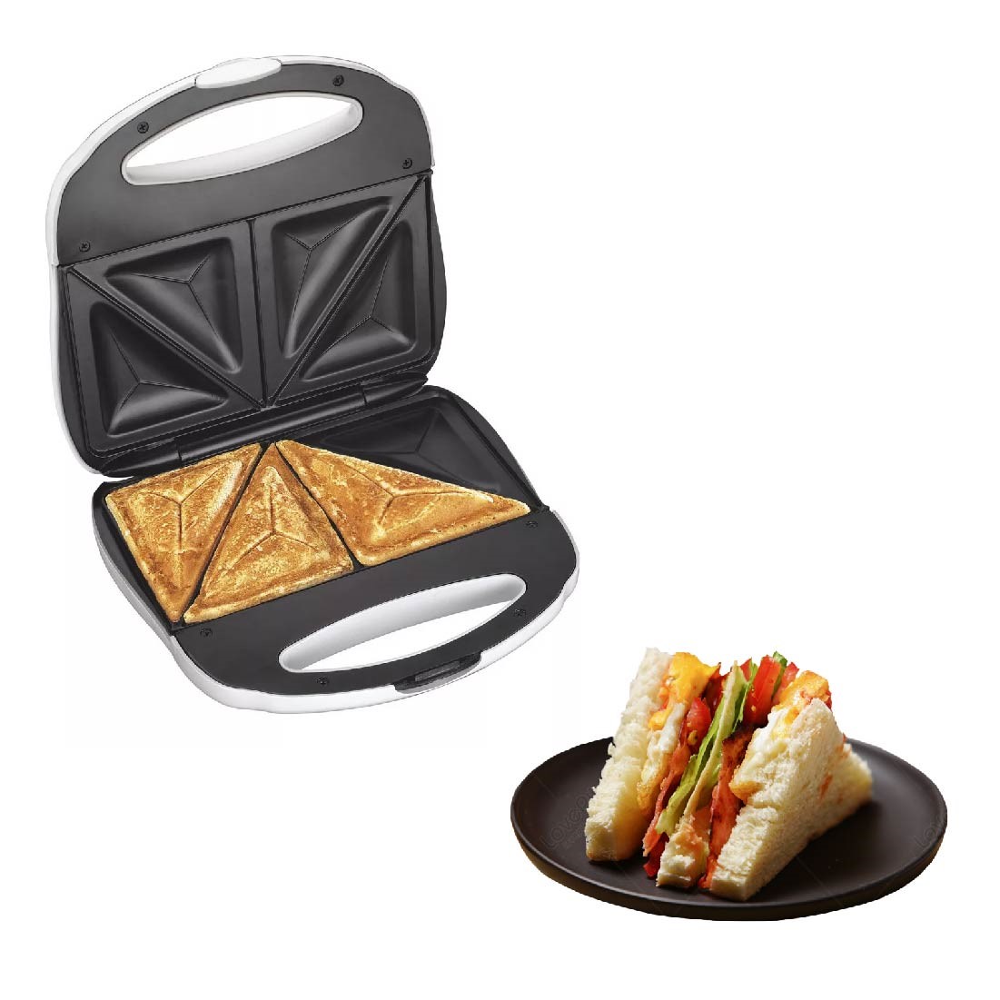 SANDWICHERA 2 SANDWICHES PLACAS ANTIADHERENTES BLANCO PROCTOR SILEX