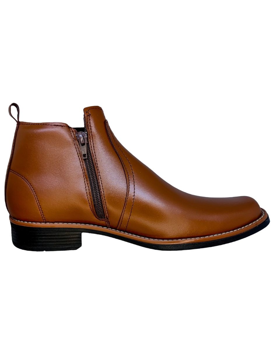 Botín Chelsea Piel Vacuno Genuina Boots Cierre-Elastico Punta Cuadrada S10