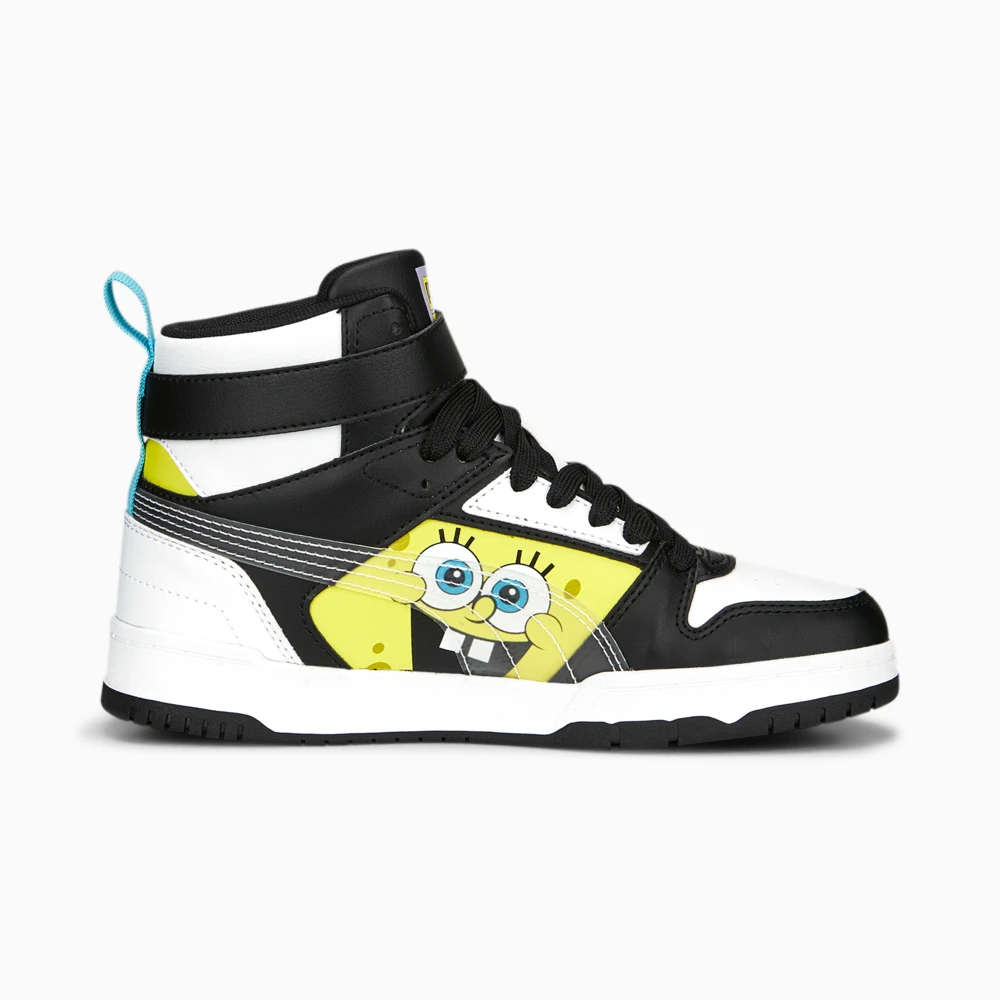 Tenis Puma Rbd Bob Esponja Blanco Negro de Niños Original