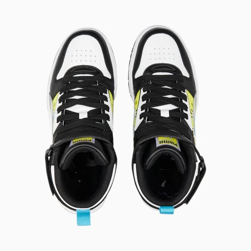 Tenis Puma Rbd Bob Esponja Blanco Negro de Niños Original