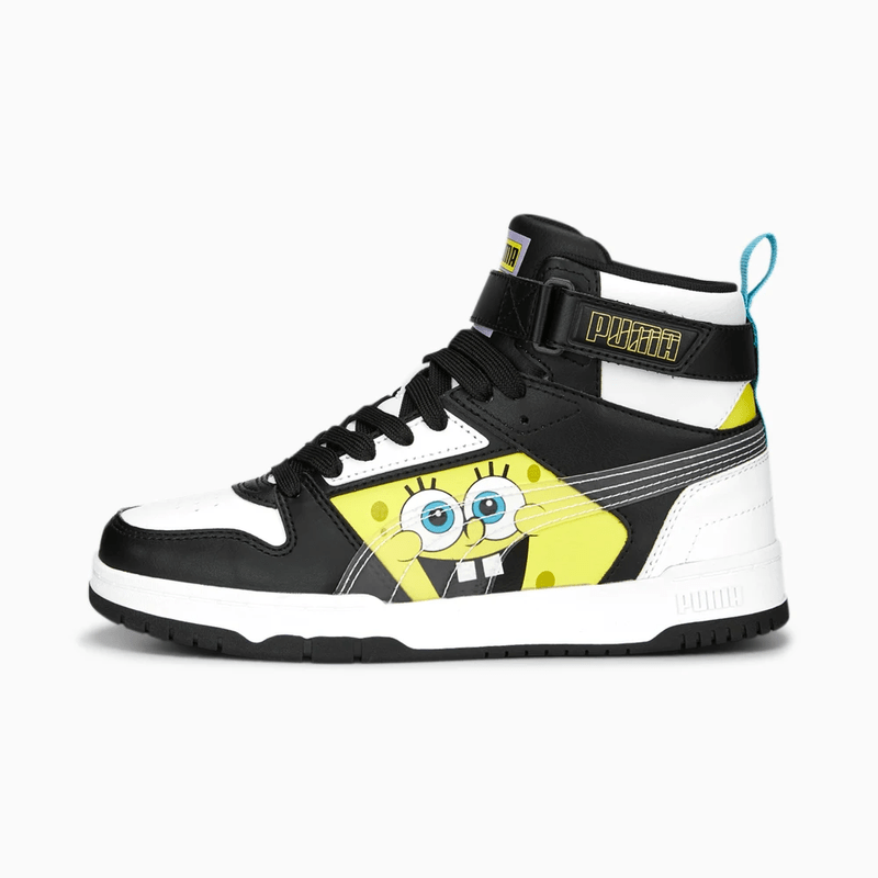 Tenis Puma Rbd Bob Esponja Blanco Negro de Niños Original