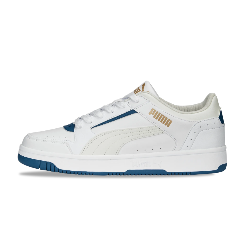 Tenis Puma Rebound Joy Low Blanco Azul de Caballero Original